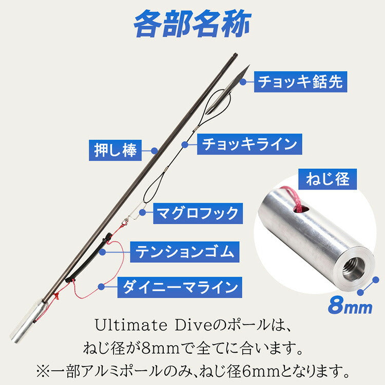 圧倒的捕獲力 Ultimate Dive アルティメットダイブ チョッキ銛先 45cm ステンレス製