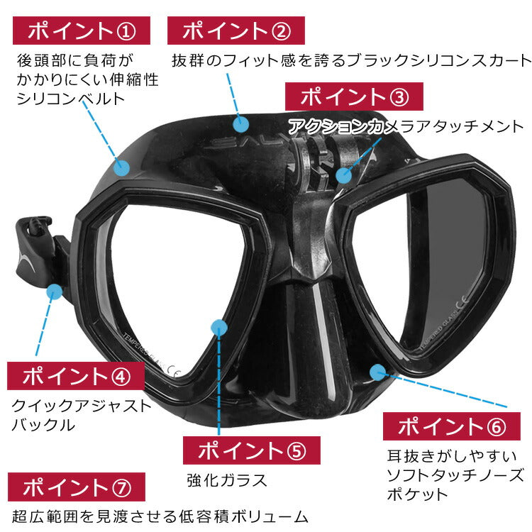 サルビマー シュノーケル ゴーグル マスク TRINITY GoPro対応