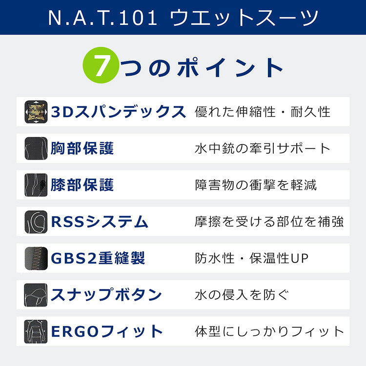 サルビマー ウエットスーツ NAT 5.5～7mm S～XXL